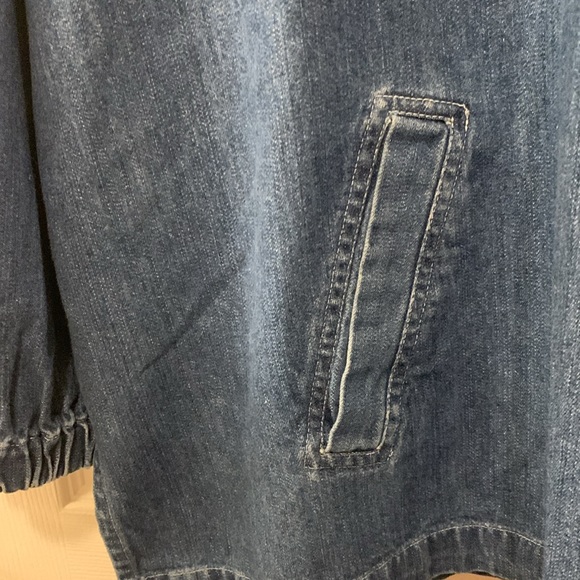 VINTAGE CAROLINA BLUES PLUS DENIM POPOVER JACKET-HOODIE SZ18 -POCKETS/ZIP FRONT - Picture 3 of 7